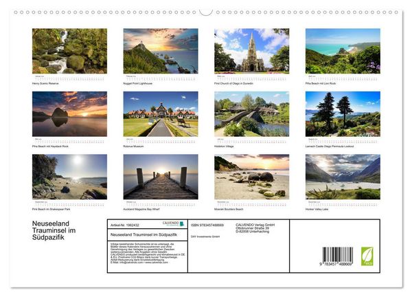 Produktbild: Neuseeland Trauminsel im S&uuml;dpazifik (hochwertiger Premium Wandkalender 2026 DIN A2 quer), Kunstdruck in Hochglanz