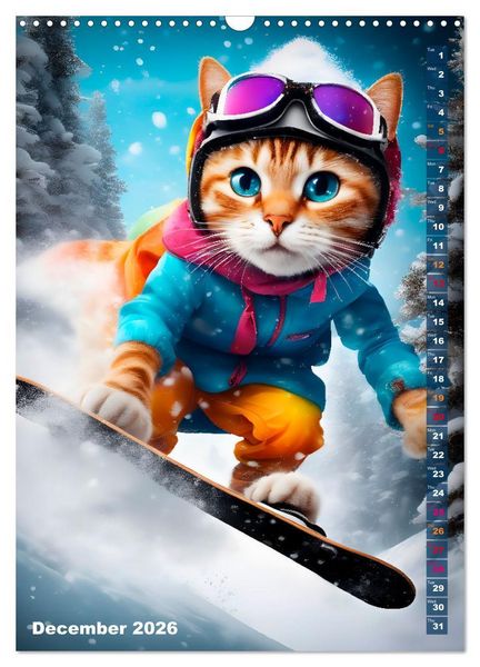 Produktbild: Outdoor sports for cats (Wall Calendar 2026 DIN A3 portrait), CALVENDO 12 Month Wall Calendar