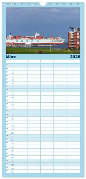 Produktbild: Familienplaner 2026 - Nordseefeeling - Cuxhaven mit 5 Spalten (Wandkalender, 21 x 45 cm) CALVENDO