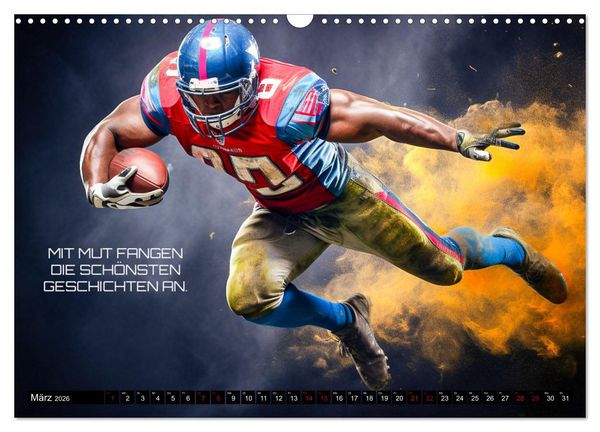 Produktbild: American Football und Motivation (Wandkalender 2026 DIN A3 quer), CALVENDO Monatskalender