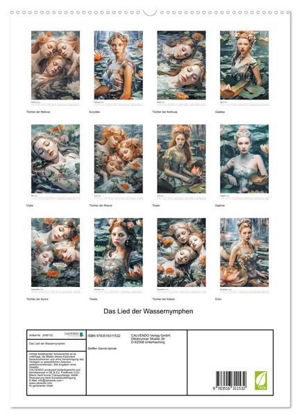 Produktbild: Das Lied der Wassernymphen (hochwertiger Premium Wandkalender 2026 DIN A2 hoch), Kunstdruck in Hochglanz