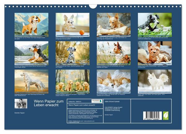 Produktbild: Wenn Papier zum Leben erwacht (Wandkalender 2026 DIN A3 quer), CALVENDO Monatskalender