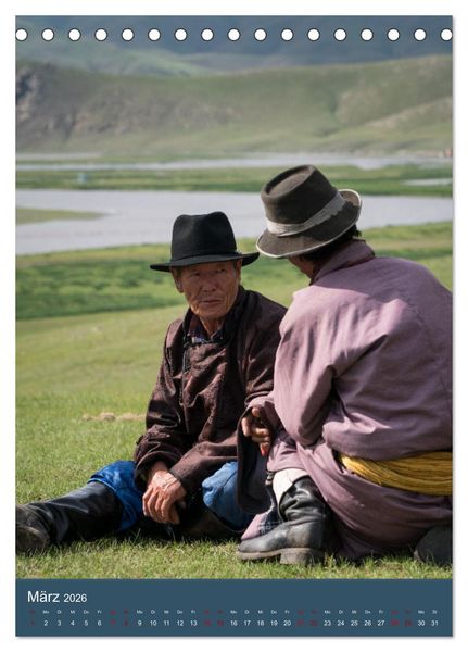 Produktbild: Mongolei - Mensch, Natur und Religion im Einklang (Tischkalender 2026 DIN A5 hoch), CALVENDO Monatskalender