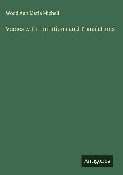Produktbild: Verses with Imitations and Translations
