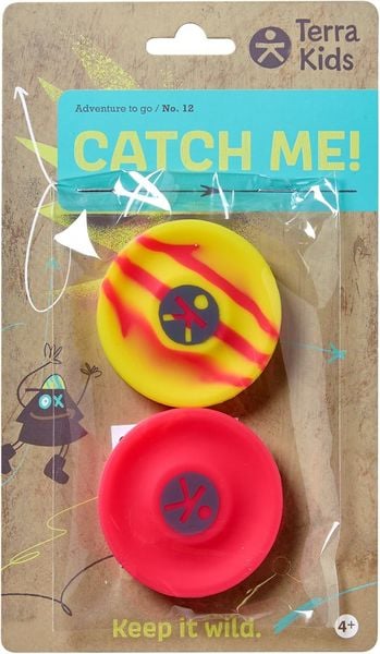 Produktbild: HABA 2013659001 - Terra Kids, Catch Me! Pocket-Frisbee/Mini-Frisbee, pink/gelb, 2er-Set, Adventure to go/No.12
