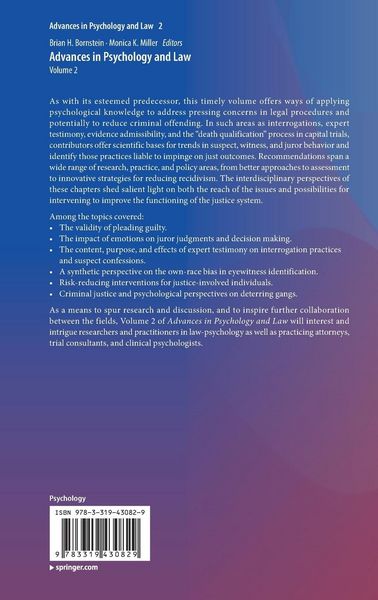 Produktbild: Advances in Psychology and Law