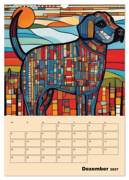 Produktbild: Farbenfrohe Tiermalerei (Wandkalender 2027 DIN A3 hoch), CALVENDO Monatskalender