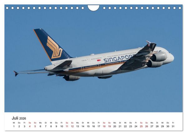 Produktbild: Singapore Airlines - Die ganze Flotte (Wandkalender 2026 DIN A4 quer), CALVENDO Monatskalender