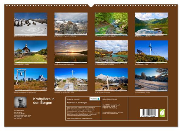 Produktbild: Kraftpl&auml;tze in den Bergen (hochwertiger Premium Wandkalender 2026 DIN A2 quer), Kunstdruck in Hochglanz