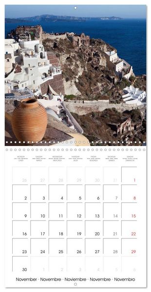 Produktbild: Santorini, Une perle de la M&eacute;diterran&eacute;e (Calendrier mural carr&eacute; 2026 30x30 cm) Calendrier double avec une page pour vos prises de notes