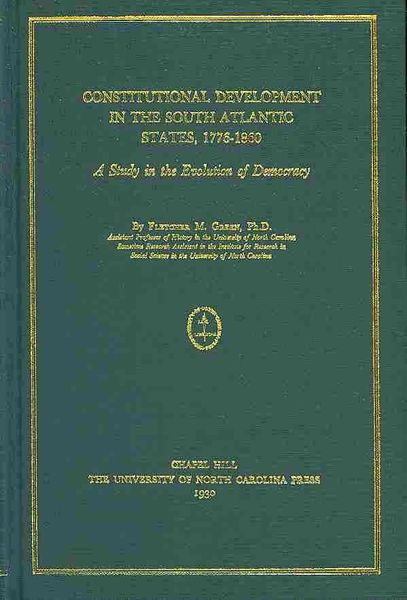 Produktbild: Constitutional Development in the South Atlantic States, 1776-1860