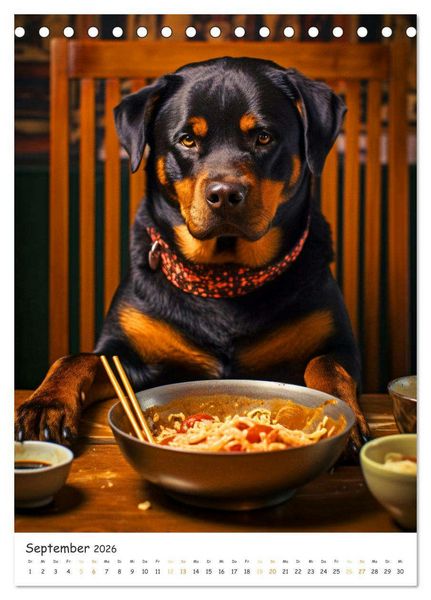 Produktbild: Hunde & Ramen - Ein Jahr voller Genuss und Freude (Tischkalender 2026 DIN A5 hoch), CALVENDO Monatskalender