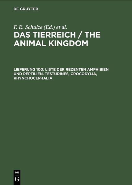 Produktbild: Liste der rezenten Amphibien und Reptilien. Testudines, Crocodylia, Rhynchocephalia