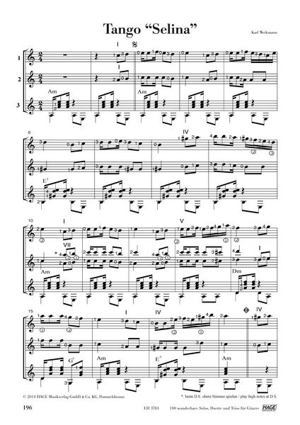 Produktbild: 100 wunderbare Solos, Duette und Trios f&uuml;r Gitarre