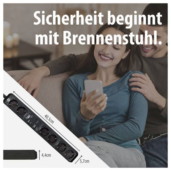 Produktbild: Brennenstuhl 1159760946 Steckdosenleiste Schwarz Schutzkontakt 1St.