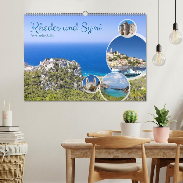 Produktbild: Rhodos und Symi, Perlen in der &Auml;gis (Wandkalender 2026 DIN A2 quer), CALVENDO Monatskalender