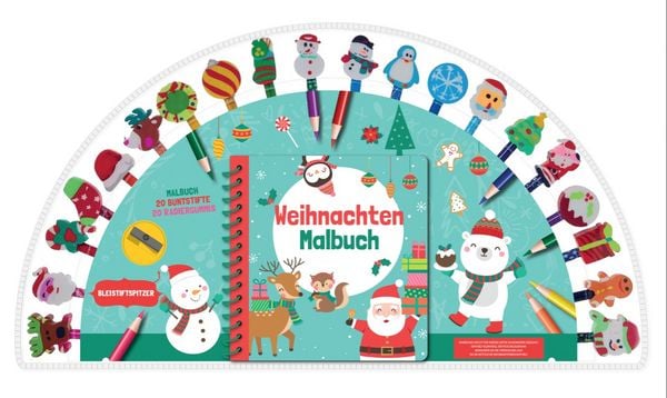 Produktbild: Weihnachten - Malbuch mit 20 Stiften