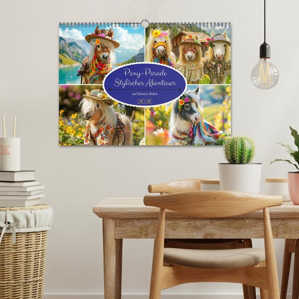 Produktbild: Pony-Parade. Stylisches Abenteuer auf kleinen Hufen (Wandkalender 2026 DIN A3 quer), CALVENDO Monatskalender