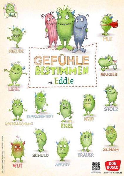 Produktbild: Das gro&szlig;e Gef&uuml;hle-Bestimmungsposter mit Eddie, dem Gef&uuml;hlemonster