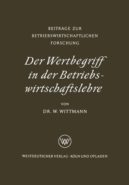 Produktbild: Der Wertbegriff in der Betriebswirtschaftslehre