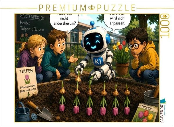 CALVENDO Puzzle Bald wachsen Tulpen - wir sehen sie aber nicht | 1000 Teile Lege-Größe 64 × 48 cm Foto-Puzzle für glückliche Stunden