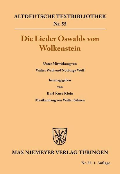 Produktbild: Die Lieder Oswalds von Wolkenstein