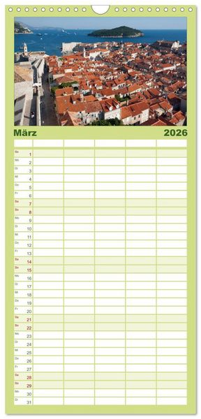 Produktbild: Familienplaner 2026 - Kroatien mit 5 Spalten (Wandkalender, 21 x 45 cm) CALVENDO