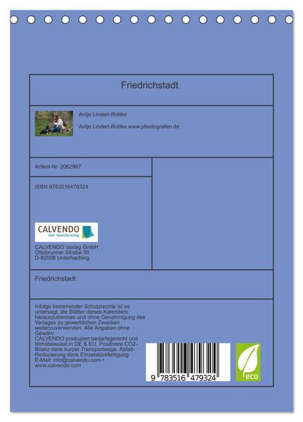 Produktbild: Friedrichstadt (Tischkalender 2026 DIN A5 hoch), CALVENDO Monatskalender