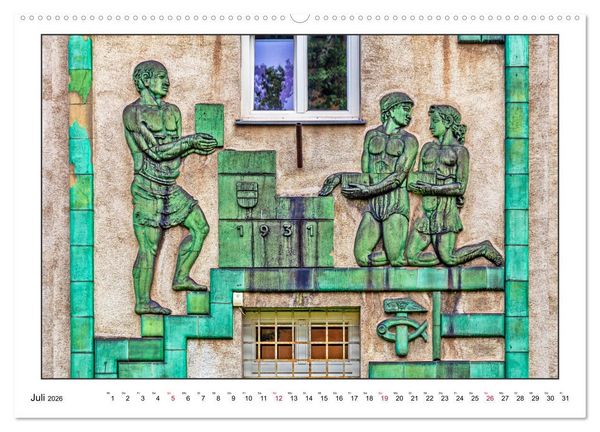 Produktbild: Fassadenkunst im Roten Wien (Wandkalender 2026 DIN A2 quer), CALVENDO Monatskalender