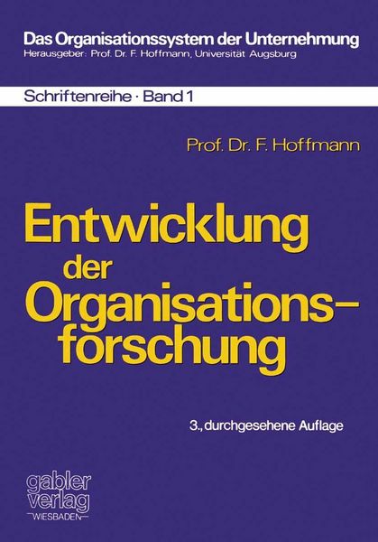 Produktbild: Entwicklung der Organisationsforschung