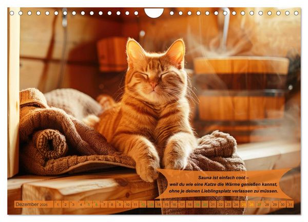 Produktbild: Tierisch lustige Saunafreunde (Wandkalender 2026 DIN A4 quer), CALVENDO Monatskalender