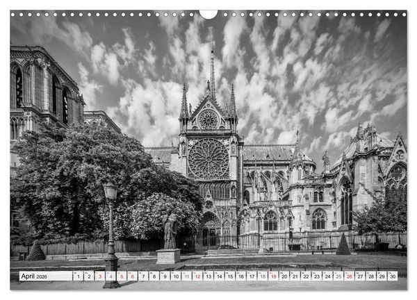 Produktbild: PARIS Monochrome Impressionen (Wandkalender 2026 DIN A3 quer), CALVENDO Monatskalender