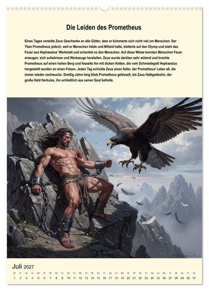 Produktbild: Helden der griechischen Mythologie (Wandkalender 2027 DIN A2 hoch), CALVENDO Monatskalender