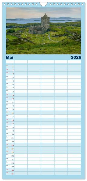 Produktbild: Familienplaner 2026 - Lewis und Harris, die ungez&auml;hmten &Auml;u&szlig;eren Hebriden. mit 5 Spalten (Wandkalender, 21 x 45 cm) CALVENDO