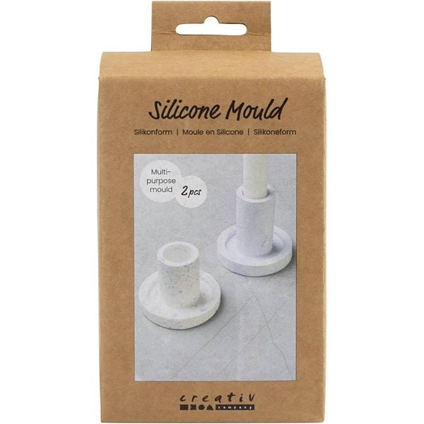 Produktbild: Creativ Company Silikonform, Kerzenhalter, H 6,5+7,5 cm, D 7,3 cm, 100+120 g, 2 Stk