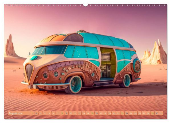 Produktbild: Futuristische W&uuml;stencars (Wandkalender 2026 DIN A2 quer), CALVENDO Monatskalender