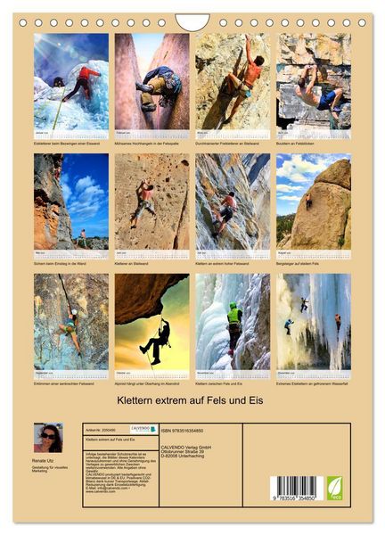 Produktbild: Klettern extrem auf Fels und Eis (Wandkalender 2026 DIN A4 hoch), CALVENDO Monatskalender