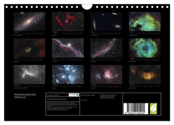 Produktbild: Atemberaubender Weltraum (Wandkalender 2026 DIN A4 quer), CALVENDO Monatskalender