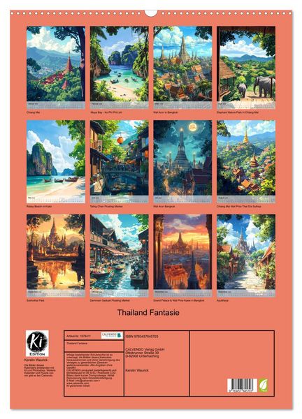 Produktbild: Thailand Fantasie (Wandkalender 2026 DIN A2 hoch), CALVENDO Monatskalender