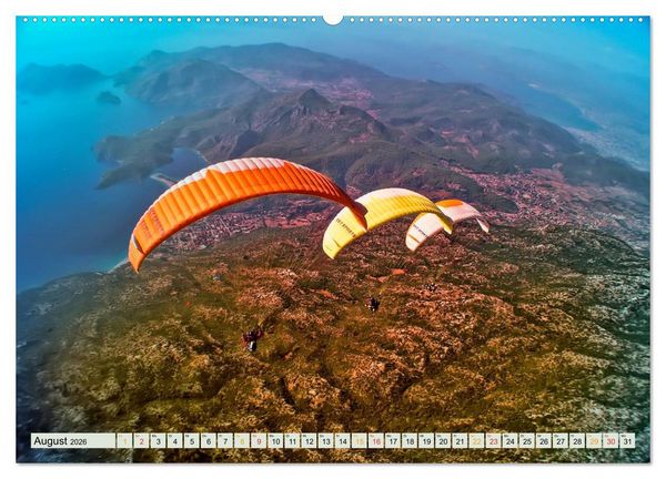 Produktbild: Freiheit und Abenteuer - Paragliding (hochwertiger Premium Wandkalender 2026 DIN A2 quer), Kunstdruck in Hochglanz