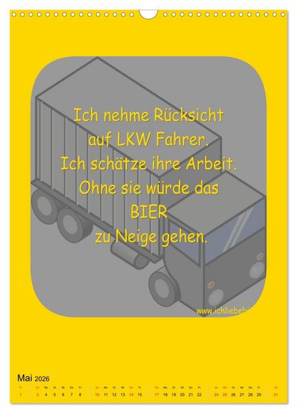 Produktbild: Ich liebe Bier (Wandkalender 2026 DIN A3 hoch), CALVENDO Monatskalender