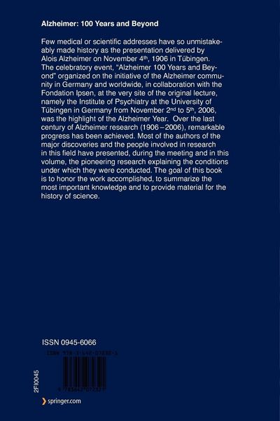 Produktbild: Alzheimer: 100 Years and Beyond
