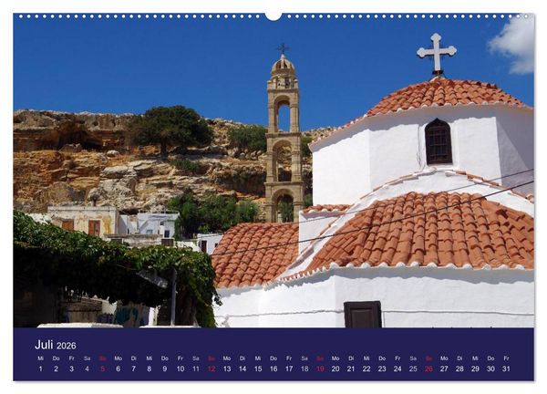 Produktbild: Rhodos mit Lindos und Symi (hochwertiger Premium Wandkalender 2026 DIN A2 quer), Kunstdruck in Hochglanz