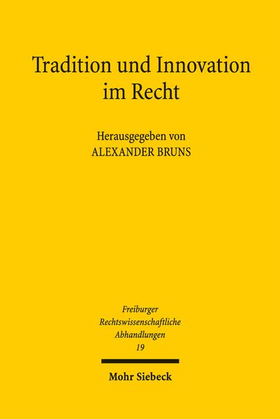 Produktbild: Tradition und Innovation im Recht