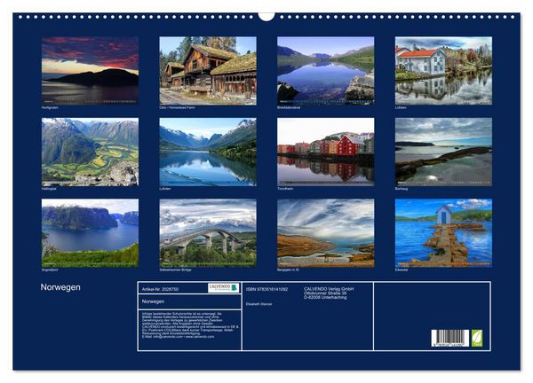 Produktbild: Norwegen (Wandkalender 2026 DIN A2 quer), CALVENDO Monatskalender