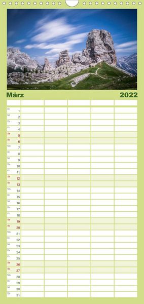 Produktbild: Familienplaner Meine Sicht der Alpen (Wandkalender 2022 , 21 cm x 45 cm, hoch)