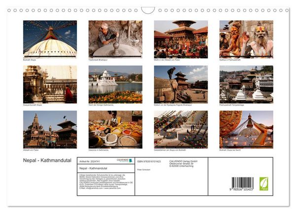 Produktbild: Nepal - Kathmandutal (Wandkalender 2026 DIN A3 quer), CALVENDO Monatskalender