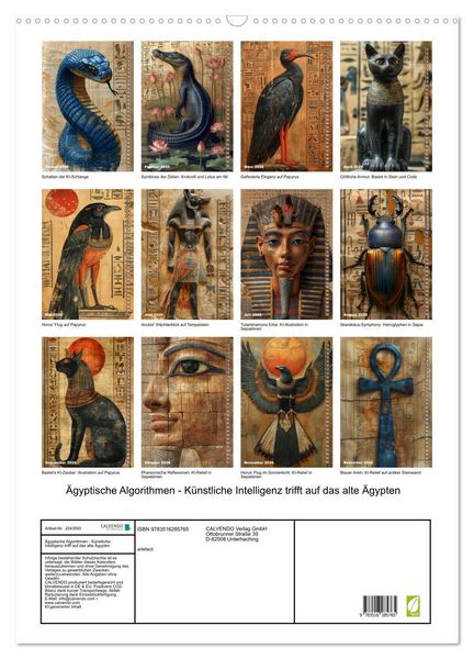 Produktbild: &Auml;gyptische Algorithmen - K&uuml;nstliche Intelligenz trifft auf das alte &Auml;gypten (Wandkalender 2026 DIN A2 hoch), CALVENDO Monatskalender