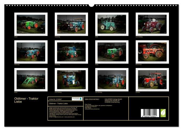Produktbild: Oldtimer - Traktor Liebe (hochwertiger Premium Wandkalender 2026 DIN A2 quer), Kunstdruck in Hochglanz
