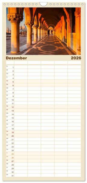 Produktbild: Familienplaner 2026 - Bella Italia. Farben des S&uuml;dens mit 5 Spalten (Wandkalender, 21 x 45 cm) CALVENDO